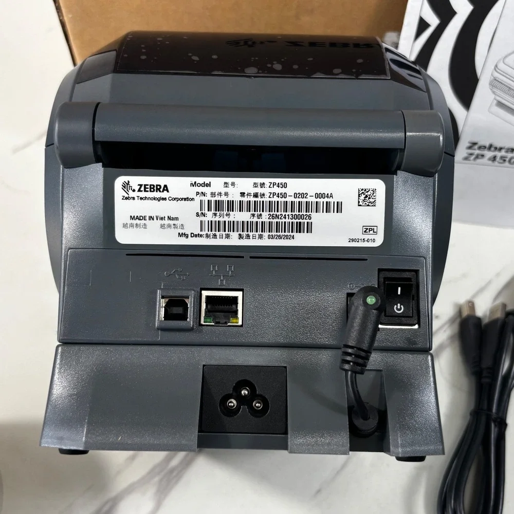 Zebra ZP 450 ctp Thermal Label Printer Gray LIKE NEW Shipping Barcode ZP450-0202